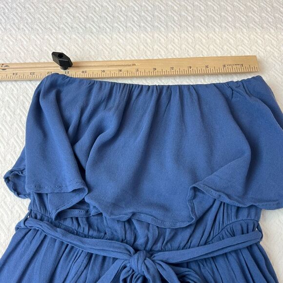 Seven Sisters Women’s Small Blue Sleeveless Pants Jumpsuit Tie Made in USA - Picture 6 of 11